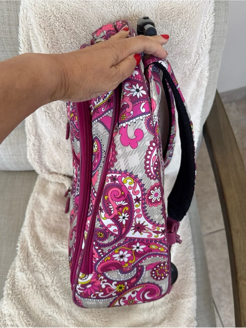 Vera Bradley Childs Rolling Backpack Very Berry Paisley Backpack travel school